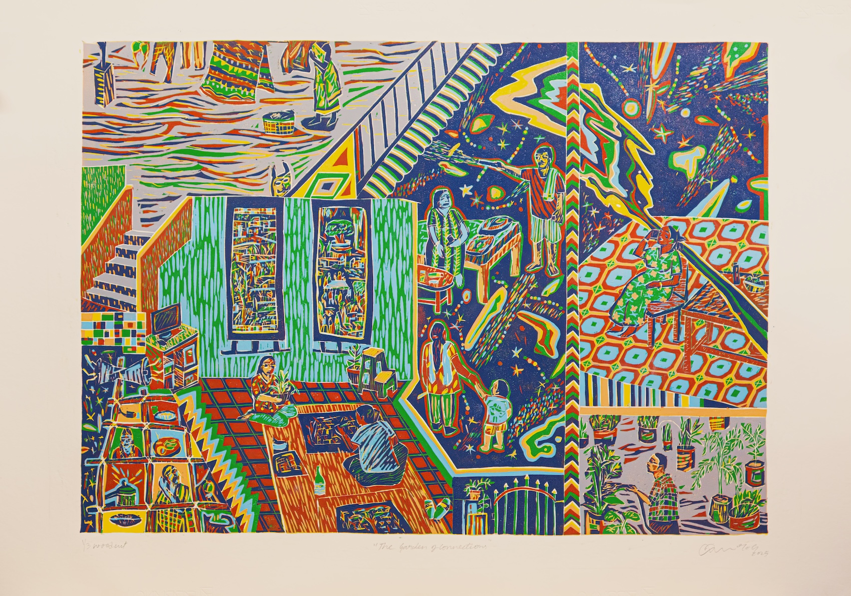 Anilakumar Govindappa, woodcut, contemporary art, spaces